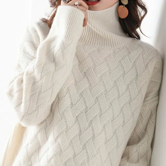 Ribbed Turtleneck Sweater with Cozy Collar