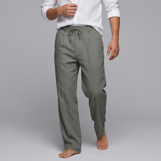 Pantaloni Uomo con Coulisse e Pieghe Frontali
