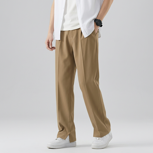 Pantaloni Dritti con Cucitura Frontale Uomo