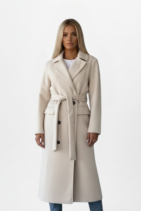 Cappotto Lungo Con Cintura E Doppio Petto