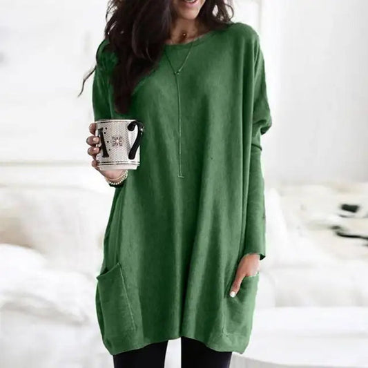 Maglione Tunica Oversize Con Tasche