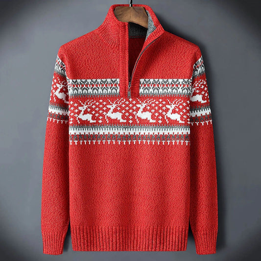Fair Isle Half Zip Sweater