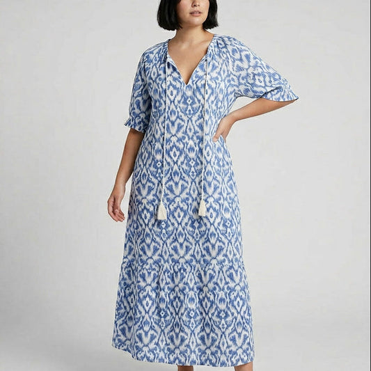 Abito Copricostume Boho con Nappe Vestibilità Morbida