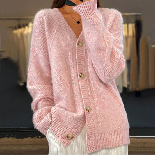 Cardigan In Maglia Con Scollo A V