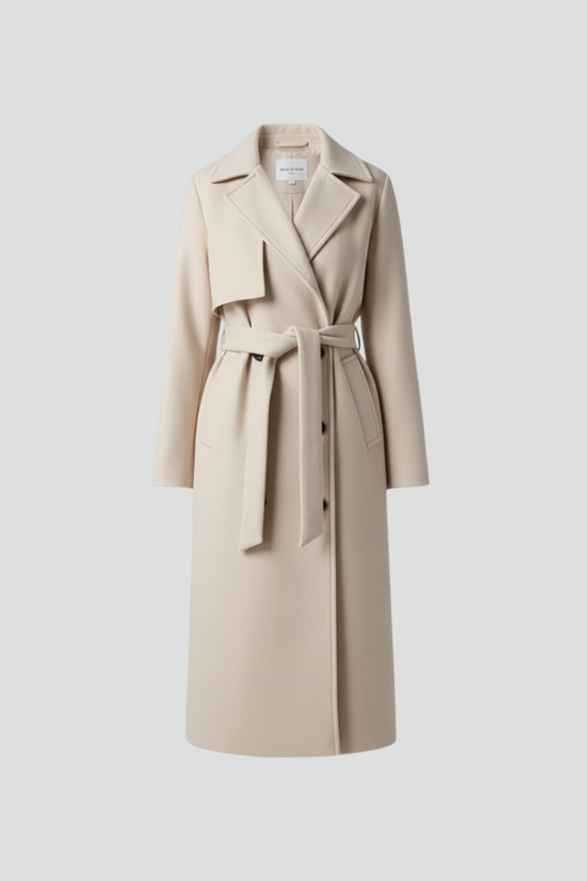 Cappotto Lungo Con Cintura E Doppio Petto