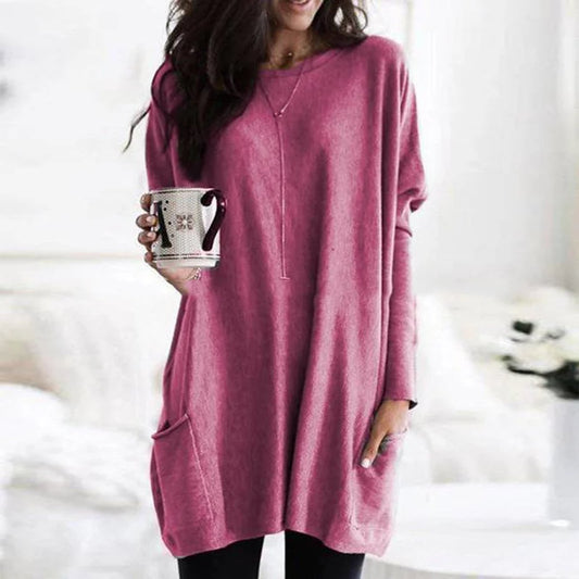 Oversized Tunic Sweater with Pockets